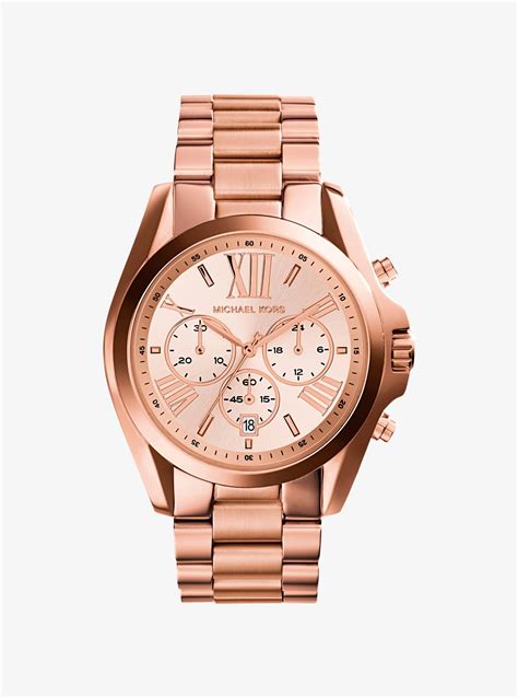 michael kors oversized bradshaw rose gold tone watch